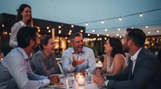 Photographie d'un moment de convivialité lors d'un événement d'entreprise réunissant des collaborateurs souriants