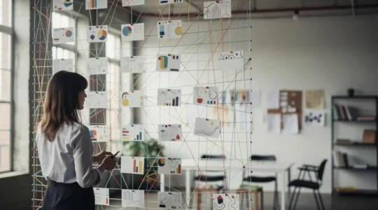 Organisateur d'événement visualisant un retro-planning sur six mois avant le jour J